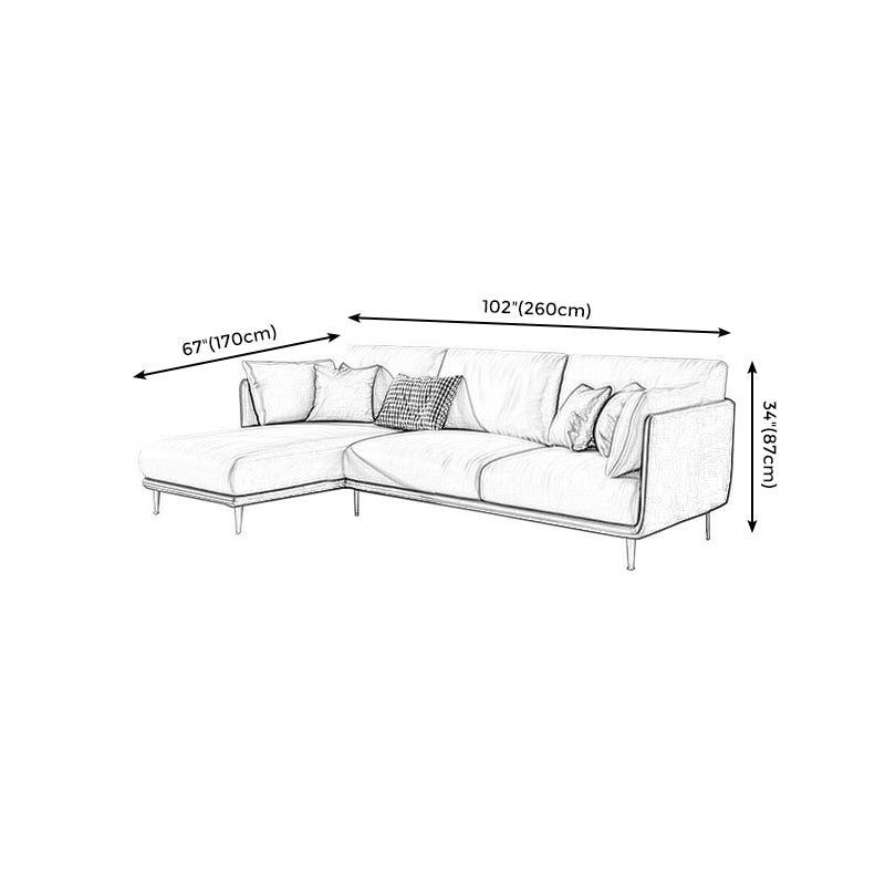 Cushion Back Slipcovered Furniture Sectionals Faux Leather Sofa Clearhalo 'furn' 'furn_sectionals' 'Furniture' 'furniture_sectionals' 'kitchen' 'kitchen_sectionals' 'Living Room Furniture' 'Sectionals' 4777839