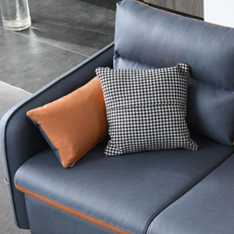 Square Arm Faux leather Removable Cushions Sectionals with Storage Clearhalo 'furn' 'furn_sectionals' 'Furniture' 'furniture_sectionals' 'kitchen' 'kitchen_sectionals' 'Living Room Furniture' 'Sectionals' 4777848