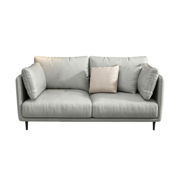 Light-grey Pillowed Back Cushions Contemporary Removable Cushions Sofa 71"L x 37"W x 34"H Clearhalo 'furn' 'furn_sectionals' 'Furniture' 'furniture_sectionals' 'kitchen' 'kitchen_sectionals' 'Living Room Furniture' 'Sectionals' 4777876