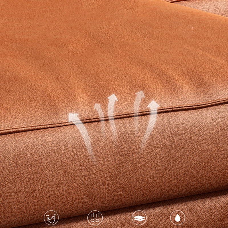 Light-grey Pillowed Back Cushions Contemporary Removable Cushions Sofa Clearhalo 'furn' 'furn_sectionals' 'Furniture' 'furniture_sectionals' 'kitchen' 'kitchen_sectionals' 'Living Room Furniture' 'Sectionals' 4777879