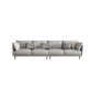 Light-grey Pillowed Back Cushions Contemporary Removable Cushions Sofa 126"L x 37"W x 34"H Down Clearhalo 'furn' 'furn_sectionals' 'Furniture' 'furniture_sectionals' 'kitchen' 'kitchen_sectionals' 'Living Room Furniture' 'Sectionals' 4777885