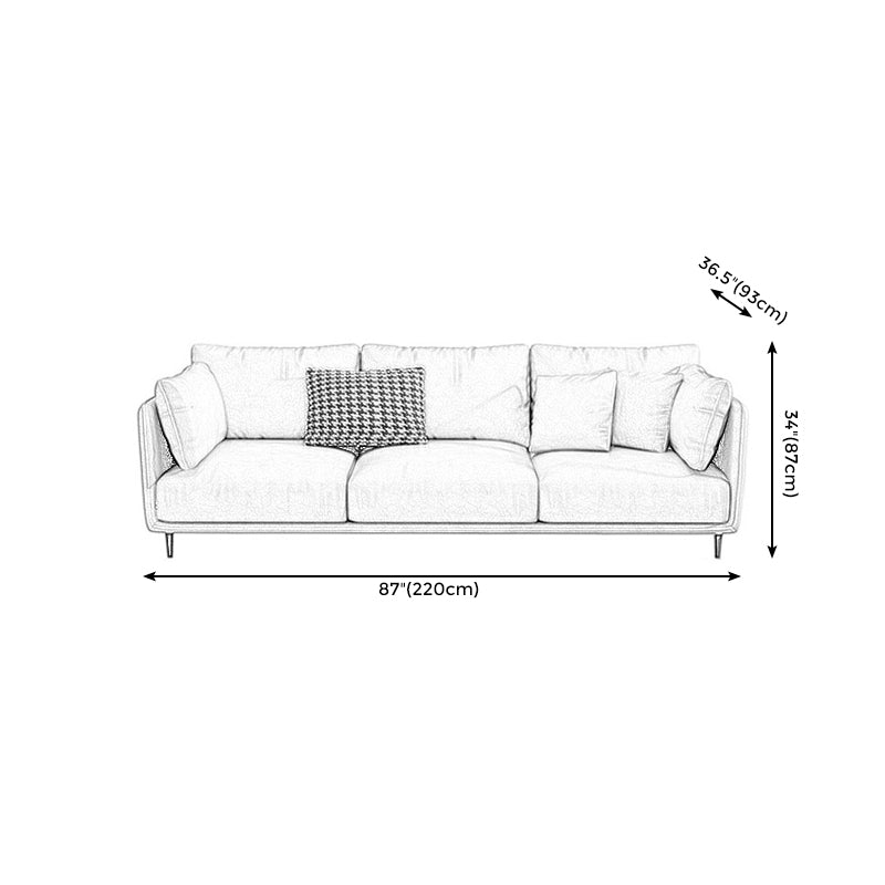 Light-grey Pillowed Back Cushions Contemporary Removable Cushions Sofa Clearhalo 'furn' 'furn_sectionals' 'Furniture' 'furniture_sectionals' 'kitchen' 'kitchen_sectionals' 'Living Room Furniture' 'Sectionals' 4777888