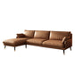 Brown Leather Settee Furniture Recessed Arm Sofa Set with Pillows Faux Leather Clearhalo 'Furniture' 'furniture_sectionals' 'kitchen' 'kitchen_sectionals' 'Living Room Furniture' 'Sectionals' 4777900