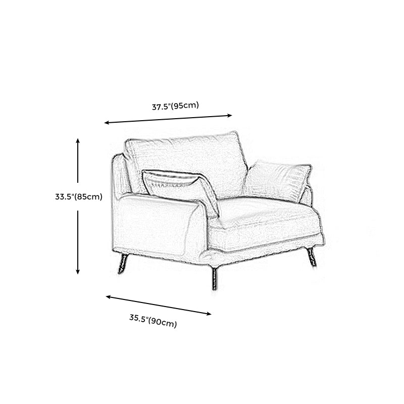 Brown Leather Settee Furniture Recessed Arm Sofa Set with Pillows Clearhalo 'Furniture' 'furniture_sectionals' 'kitchen' 'kitchen_sectionals' 'Living Room Furniture' 'Sectionals' 4777905