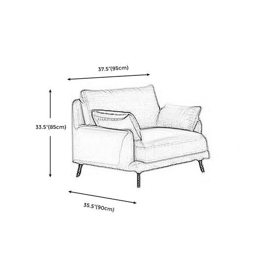 Brown Leather Settee Furniture Recessed Arm Sofa Set with Pillows Clearhalo 'Furniture' 'furniture_sectionals' 'kitchen' 'kitchen_sectionals' 'Living Room Furniture' 'Sectionals' 4777905