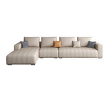 Transitional Modern Cushions Sofa 31.5"High Square Arm Sofa, Beige Clearhalo 'furn' 'furn_sectionals' 'Furniture' 'furniture_sectionals' 'kitchen' 'kitchen_sectionals' 'Living Room Furniture' 'Sectionals' 4777981