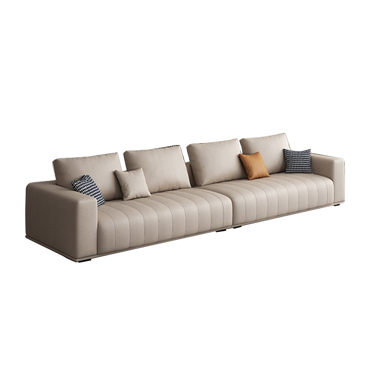 Transitional Modern Cushions Sofa 31.5"High Square Arm Sofa, Beige Clearhalo 'furn' 'furn_sectionals' 'Furniture' 'furniture_sectionals' 'kitchen' 'kitchen_sectionals' 'Living Room Furniture' 'Sectionals' 4777982