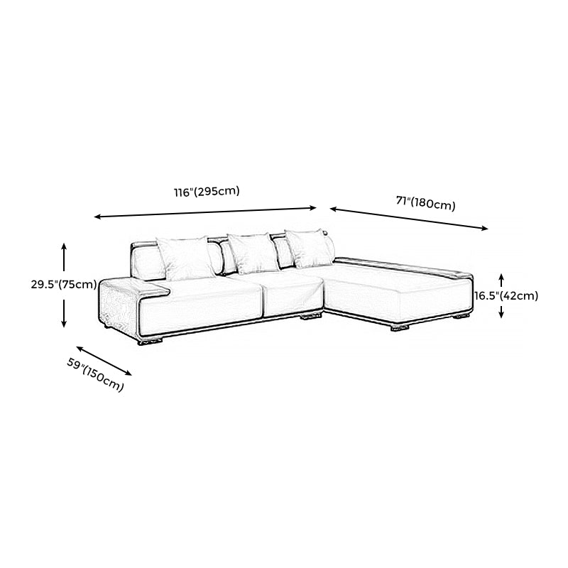 Assembled Genuine Leather Living Room Recessed Arm Modular Sofa & Chaise Clearhalo 'furn' 'furn_sectionals' 'Furniture' 'furniture_sectionals' 'kitchen' 'kitchen_sectionals' 'Living Room Furniture' 'Sectionals' 4778015