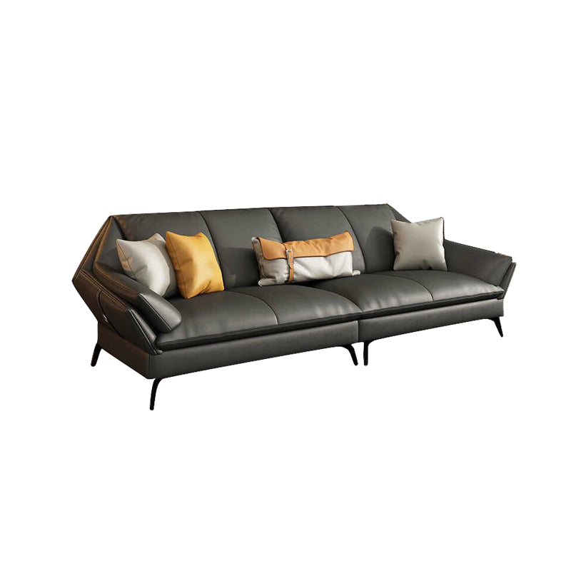 Down Fill Cushions Leather Living Room Pillow Top Arm Modular Sofa & Chaise Clearhalo 'furn' 'furn_sectionals' 'Furniture' 'furniture_sectionals' 'kitchen' 'kitchen_sectionals' 'Living Room Furniture' 'Sectionals' 4778024