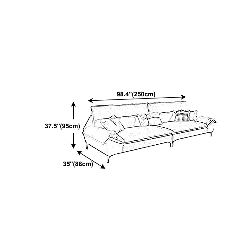 Sewn Pillow Back Faux Leather Pillow Top Arm Sofa with Waterproof and Stain Resistant Clearhalo 'furn' 'furn_sectionals' 'Furniture' 'furniture_sectionals' 'kitchen' 'kitchen_sectionals' 'Living Room Furniture' 'Sectionals' 4778092