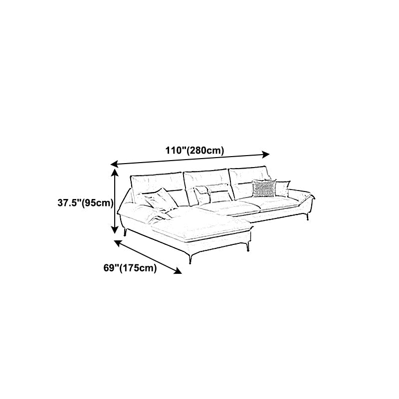 Sewn Pillow Back Faux Leather Pillow Top Arm Sofa with Waterproof and Stain Resistant Clearhalo 'furn' 'furn_sectionals' 'Furniture' 'furniture_sectionals' 'kitchen' 'kitchen_sectionals' 'Living Room Furniture' 'Sectionals' 4778094