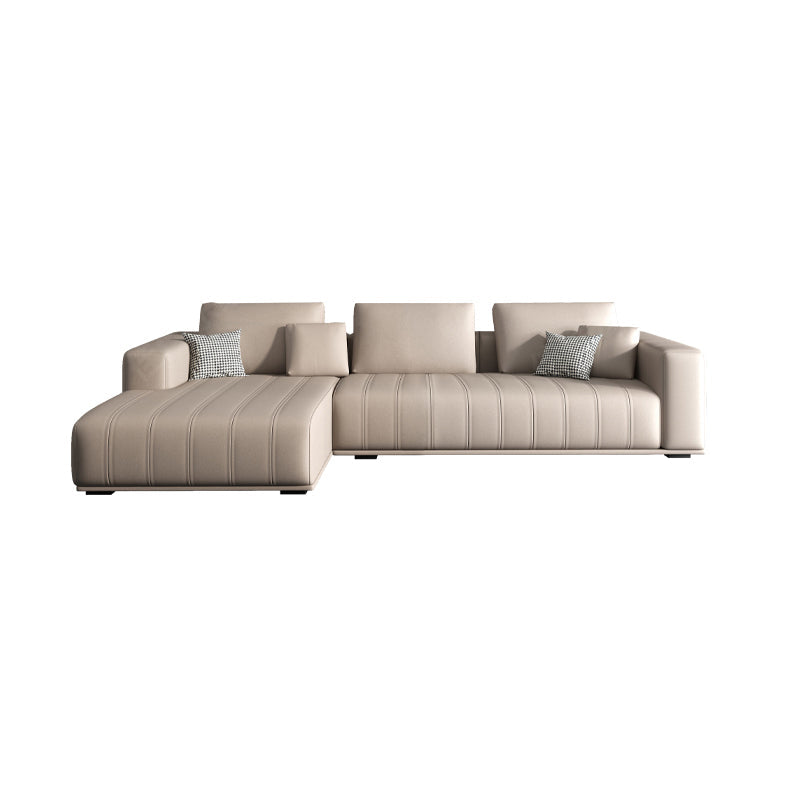 Cushions Faux Leather Square Arm Sofa with Waterproof and Stain Resistant 100"L x 67"W x 25"H Clearhalo 'furn' 'furn_sectionals' 'Furniture' 'furniture_sectionals' 'kitchen' 'kitchen_sectionals' 'Living Room Furniture' 'Sectionals' 4778100