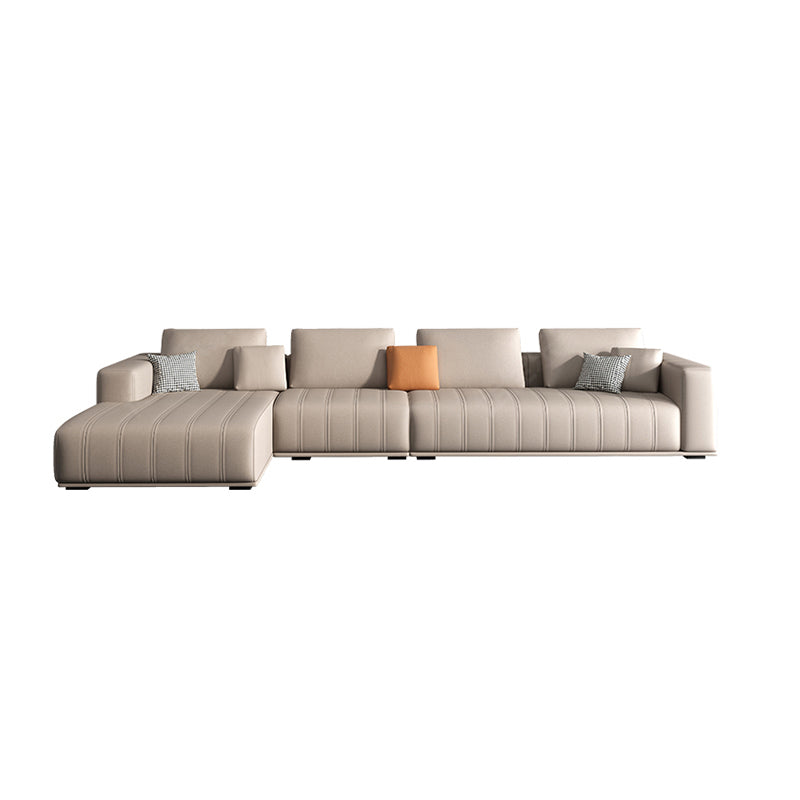 Cushions Faux Leather Square Arm Sofa with Waterproof and Stain Resistant Clearhalo 'furn' 'furn_sectionals' 'Furniture' 'furniture_sectionals' 'kitchen' 'kitchen_sectionals' 'Living Room Furniture' 'Sectionals' 4778102