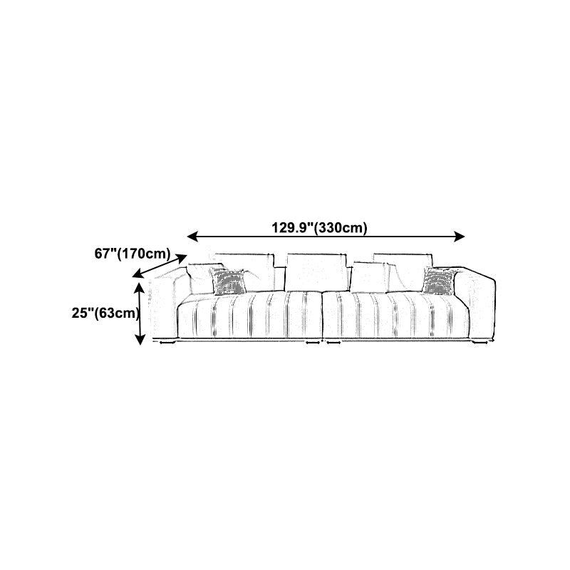 Cushions Faux Leather Square Arm Sofa with Waterproof and Stain Resistant Clearhalo 'furn' 'furn_sectionals' 'Furniture' 'furniture_sectionals' 'kitchen' 'kitchen_sectionals' 'Living Room Furniture' 'Sectionals' 4778105