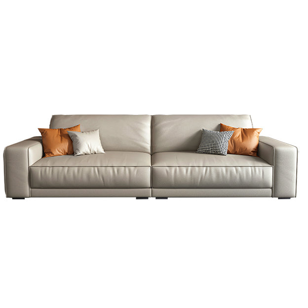 Cushions Faux Leather Square Arm Sofa with Waterproof and Wear-resisting 118"L x 39"W x 35"H Latex Clearhalo 'furn' 'furn_sectionals' 'Furniture' 'furniture_sectionals' 'kitchen' 'kitchen_sectionals' 'Living Room Furniture' 'Sectionals' 4778113