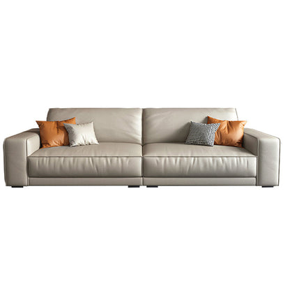 Cushions Faux Leather Square Arm Sofa with Waterproof and Wear-resisting 118"L x 39"W x 35"H Latex Clearhalo 'furn' 'furn_sectionals' 'Furniture' 'furniture_sectionals' 'kitchen' 'kitchen_sectionals' 'Living Room Furniture' 'Sectionals' 4778113