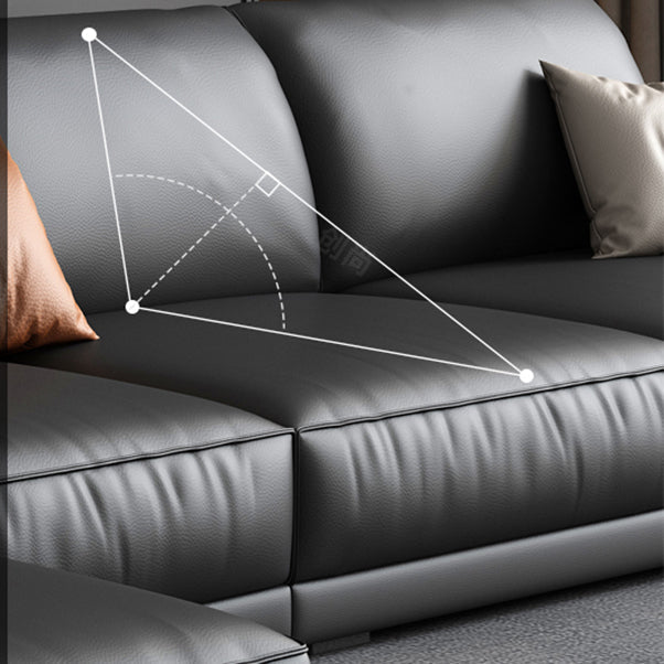 Cushions Faux Leather Square Arm Sofa with Waterproof and Wear-resisting Clearhalo 'furn' 'furn_sectionals' 'Furniture' 'furniture_sectionals' 'kitchen' 'kitchen_sectionals' 'Living Room Furniture' 'Sectionals' 4778114