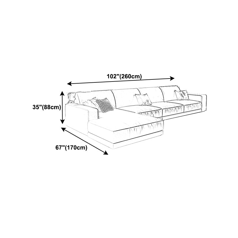 Cushions Faux Leather Square Arm Sofa with Waterproof and Wear-resisting Clearhalo 'furn' 'furn_sectionals' 'Furniture' 'furniture_sectionals' 'kitchen' 'kitchen_sectionals' 'Living Room Furniture' 'Sectionals' 4778117
