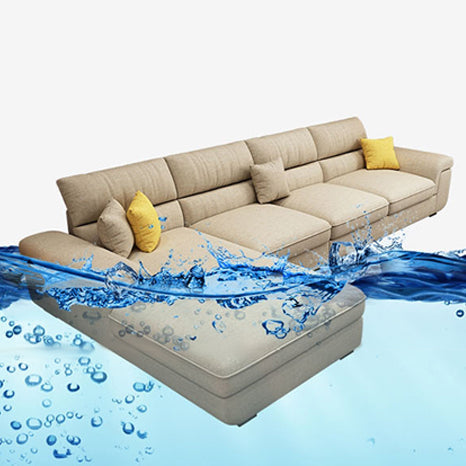 Modern Reversible Chaise Sofa with Pillows Flared Arm Sofa for Living Room Clearhalo 'furn' 'furn_sectionals' 'Furniture' 'furniture_sectionals' 'kitchen' 'kitchen_sectionals' 'Living Room Furniture' 'Sectionals' 4779109