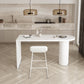 Contemporary Style Bar Counter Table Rectangle Dining Table for Home 63"L x 19.7"W x 39.4"H White Without Chairs Clearhalo 'Bar Furniture' 'Bar Tables' 'bar_tables' 'furn' 'furn_bar_tables' 'Furniture' 'furniture_bar_tables' 'Kitchen & Dining Furniture' 4779602