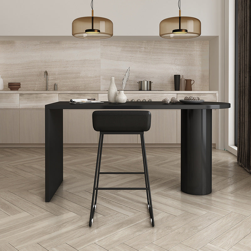 Contemporary Style Bar Counter Table Rectangle Dining Table for Home Black Without Chairs Clearhalo 'Bar Furniture' 'Bar Tables' 'bar_tables' 'furn' 'furn_bar_tables' 'Furniture' 'furniture_bar_tables' 'Kitchen & Dining Furniture' 4779609