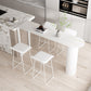 Contemporary Style Rectangle Bar Counter Table Dining Sintered Stone Table for Kitchen 47.2"L x 19.7"W x 41.3"H White Without Chairs Clearhalo 'Bar Furniture' 'Bar Tables' 'bar_tables' 'furn' 'furn_bar_tables' 'Furniture' 'furniture_bar_tables' 'Kitchen & Dining Furniture' 4779615