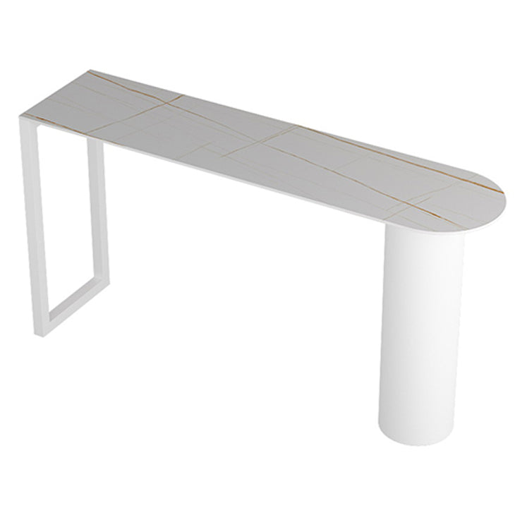 Contemporary Style Rectangle Bar Counter Table Dining Sintered Stone Table for Kitchen White Without Chairs Clearhalo 'Bar Furniture' 'Bar Tables' 'bar_tables' 'furn' 'furn_bar_tables' 'Furniture' 'furniture_bar_tables' 'Kitchen & Dining Furniture' 4779619