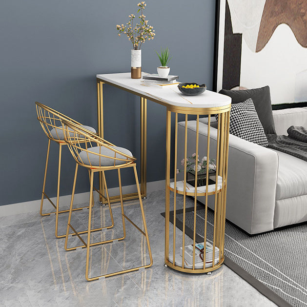 Nordic Glam Rectangle Bar Counter Dining Table Sintered Stone Table Clearhalo 'Bar Furniture' 'Bar Tables' 'bar_tables' 'furn' 'furn_bar_tables' 'Furniture' 'furniture_bar_tables' 'Kitchen & Dining Furniture' 4779638