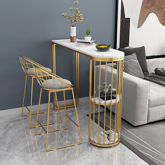 Nordic Glam Rectangle Bar Counter Dining Table Sintered Stone Table Clearhalo 'Bar Furniture' 'Bar Tables' 'bar_tables' 'furn' 'furn_bar_tables' 'Furniture' 'furniture_bar_tables' 'Kitchen & Dining Furniture' 4779638