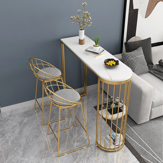 Nordic Glam Rectangle Bar Counter Dining Table Sintered Stone Table Clearhalo 'Bar Furniture' 'Bar Tables' 'bar_tables' 'furn' 'furn_bar_tables' 'Furniture' 'furniture_bar_tables' 'Kitchen & Dining Furniture' 4779639