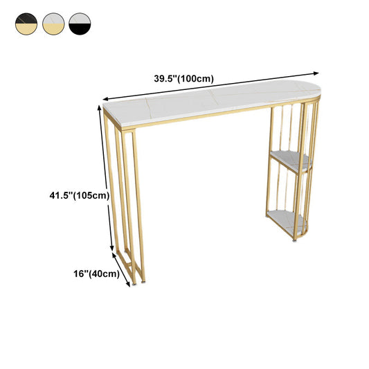Nordic Glam Rectangle Bar Counter Dining Table Sintered Stone Table Clearhalo 'Bar Furniture' 'Bar Tables' 'bar_tables' 'furn' 'furn_bar_tables' 'Furniture' 'furniture_bar_tables' 'Kitchen & Dining Furniture' 4779640