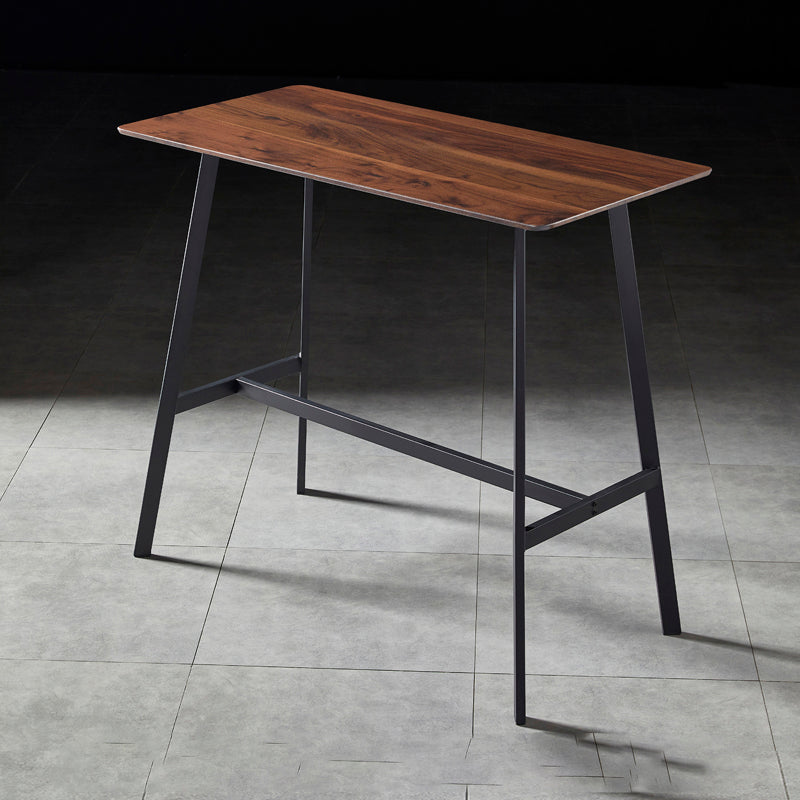 Contemporary Rectangle Bar Counter Table Sintered Stone Dining Table for Restaurant Walnut Without Chairs Clearhalo 'Bar Furniture' 'Bar Tables' 'bar_tables' 'furn' 'furn_bar_tables' 'Furniture' 'furniture_bar_tables' 'Kitchen & Dining Furniture' 4779648
