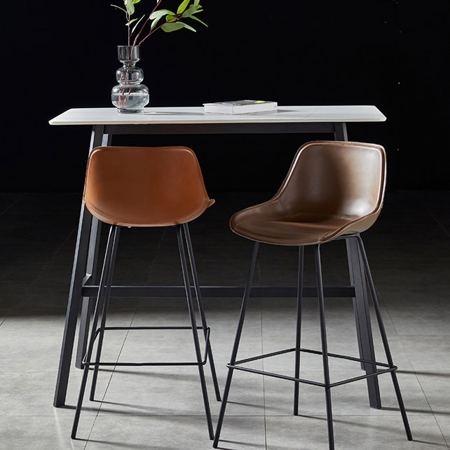 Contemporary Rectangle Bar Counter Table Sintered Stone Dining Table for Restaurant 47.2"L x 23.6"W x 37.4"H White Without Chairs Clearhalo 'Bar Furniture' 'Bar Tables' 'bar_tables' 'furn' 'furn_bar_tables' 'Furniture' 'furniture_bar_tables' 'Kitchen & Dining Furniture' 4779651