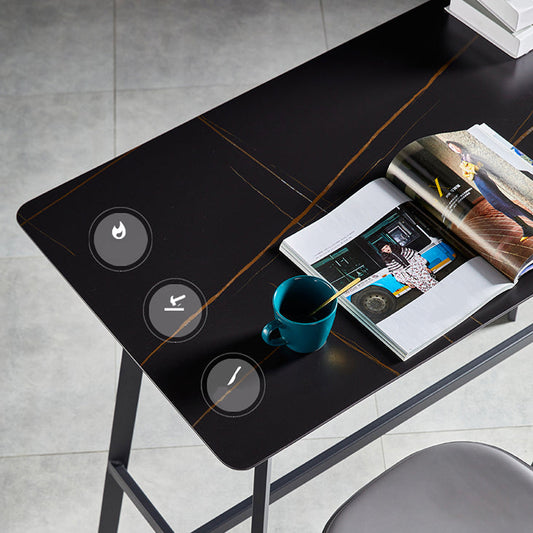 Contemporary Rectangle Bar Counter Table Sintered Stone Dining Table for Restaurant Clearhalo 'Bar Furniture' 'Bar Tables' 'bar_tables' 'furn' 'furn_bar_tables' 'Furniture' 'furniture_bar_tables' 'Kitchen & Dining Furniture' 4779653