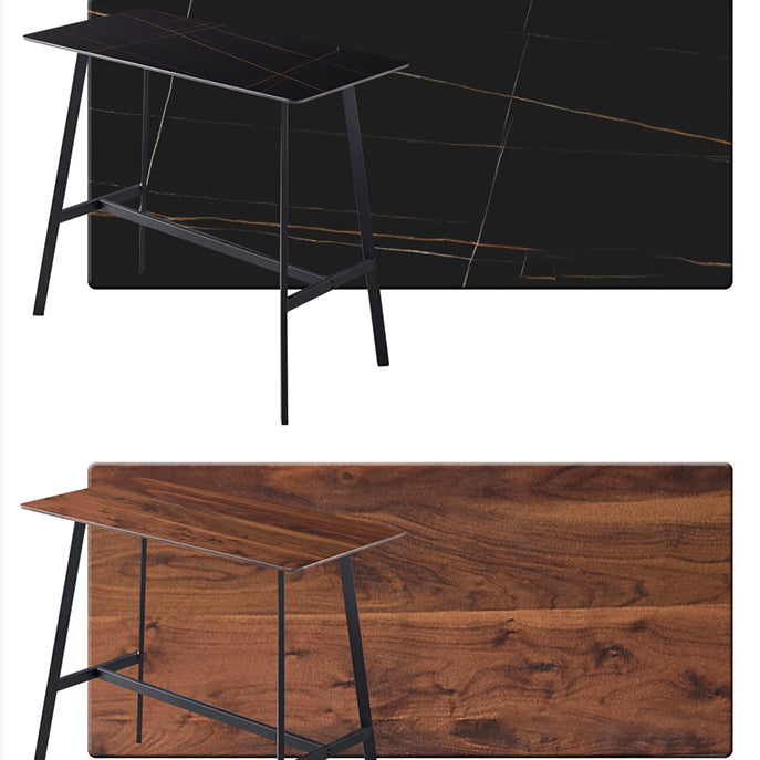 Contemporary Rectangle Bar Counter Table Sintered Stone Dining Table for Restaurant Clearhalo 'Bar Furniture' 'Bar Tables' 'bar_tables' 'furn' 'furn_bar_tables' 'Furniture' 'furniture_bar_tables' 'Kitchen & Dining Furniture' 4779656