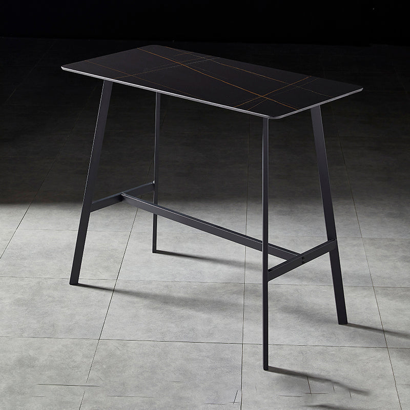 Contemporary Rectangle Bar Counter Table Sintered Stone Dining Table for Restaurant Clearhalo 'Bar Furniture' 'Bar Tables' 'bar_tables' 'furn' 'furn_bar_tables' 'Furniture' 'furniture_bar_tables' 'Kitchen & Dining Furniture' 4779657