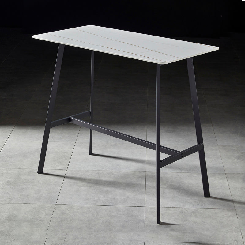Contemporary Rectangle Bar Counter Table Sintered Stone Dining Table for Restaurant Clearhalo 'Bar Furniture' 'Bar Tables' 'bar_tables' 'furn' 'furn_bar_tables' 'Furniture' 'furniture_bar_tables' 'Kitchen & Dining Furniture' 4779658