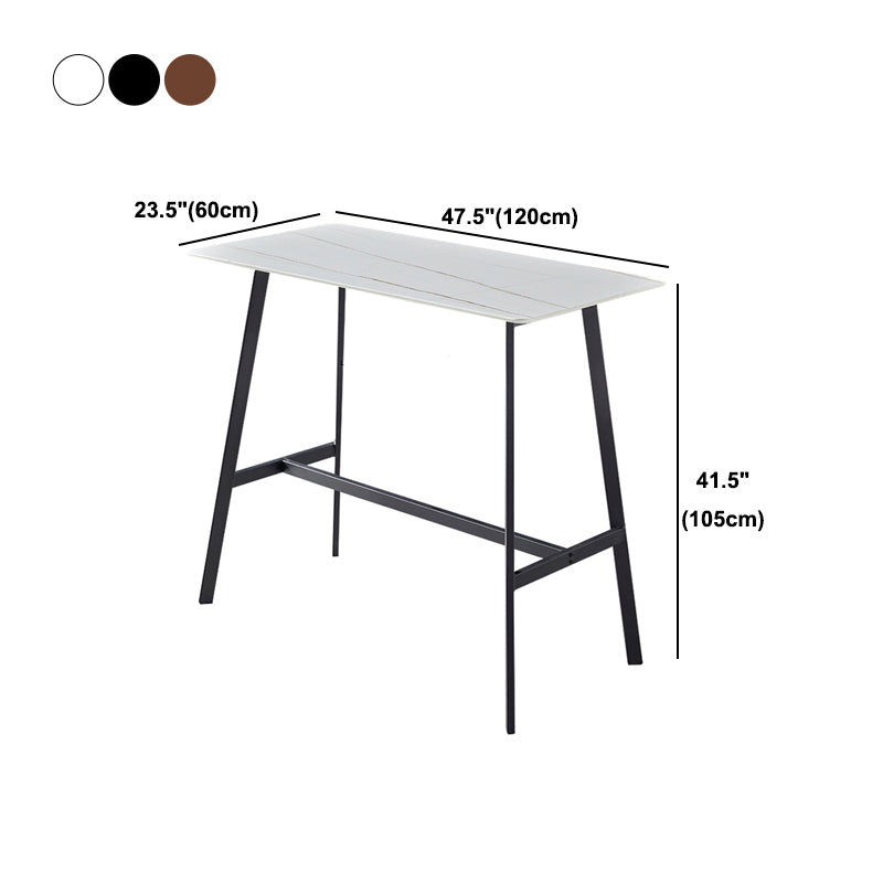 Contemporary Rectangle Bar Counter Table Sintered Stone Dining Table for Restaurant Clearhalo 'Bar Furniture' 'Bar Tables' 'bar_tables' 'furn' 'furn_bar_tables' 'Furniture' 'furniture_bar_tables' 'Kitchen & Dining Furniture' 4779659