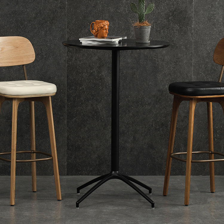 Industrial Round Bar Counter Table Dining Wooden Counter Table for Restaurant Clearhalo 'Bar Furniture' 'Bar Tables' 'bar_tables' 'Furniture' 'furniture_bar_tables' 'Kitchen & Dining Furniture' 4779672