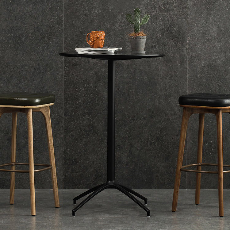 Industrial Round Bar Counter Table Dining Wooden Counter Table for Restaurant Clearhalo 'Bar Furniture' 'Bar Tables' 'bar_tables' 'Furniture' 'furniture_bar_tables' 'Kitchen & Dining Furniture' 4779673