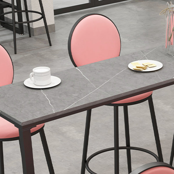 Stone Bar Dining Table Industrial Bar Dining Table with Black Base Clearhalo 'Bar Furniture' 'Bar Tables' 'bar_tables' 'furn' 'furn_bar_tables' 'Furniture' 'furniture_bar_tables' 'Kitchen & Dining Furniture' 4779680