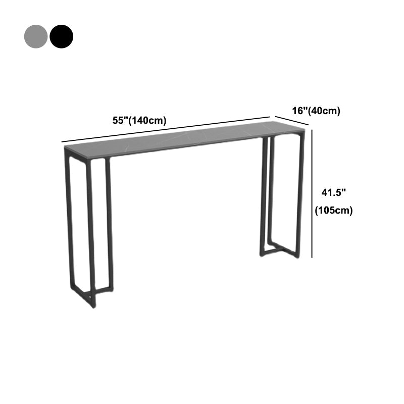 Stone Bar Dining Table Industrial Bar Dining Table with Black Base Clearhalo 'Bar Furniture' 'Bar Tables' 'bar_tables' 'furn' 'furn_bar_tables' 'Furniture' 'furniture_bar_tables' 'Kitchen & Dining Furniture' 4779689