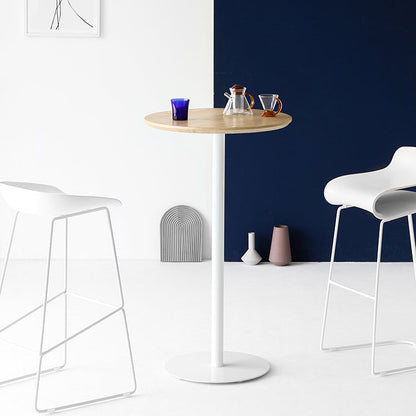 Industrial Round Bar Counter Table Dining Counter Table for Restaurant White Without Chairs Clearhalo 'Bar Furniture' 'Bar Tables' 'bar_tables' 'furn' 'furn_bar_tables' 'Furniture' 'furniture_bar_tables' 'Kitchen & Dining Furniture' 4779696