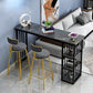 Rectangle Bar Dining Table Stone Contemporary Bar Table with Sled Base Grey Without Chairs Clearhalo 'Bar Furniture' 'Bar Tables' 'bar_tables' 'furn' 'furn_bar_tables' 'Furniture' 'furniture_bar_tables' 'Kitchen & Dining Furniture' 4779742