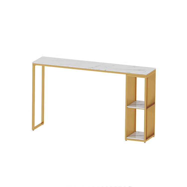 Rectangle Stone Bar Dining Table Contemporary Bar Table with Sled Base Clearhalo 'Bar Furniture' 'Bar Tables' 'bar_tables' 'furn' 'furn_bar_tables' 'Furniture' 'furniture_bar_tables' 'Kitchen & Dining Furniture' 4779754