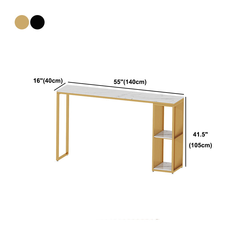 Rectangle Stone Bar Dining Table Contemporary Bar Table with Sled Base Clearhalo 'Bar Furniture' 'Bar Tables' 'bar_tables' 'furn' 'furn_bar_tables' 'Furniture' 'furniture_bar_tables' 'Kitchen & Dining Furniture' 4779759