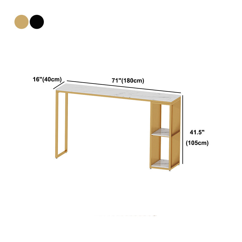 Rectangle Stone Bar Dining Table Contemporary Bar Table with Sled Base Clearhalo 'Bar Furniture' 'Bar Tables' 'bar_tables' 'furn' 'furn_bar_tables' 'Furniture' 'furniture_bar_tables' 'Kitchen & Dining Furniture' 4779761