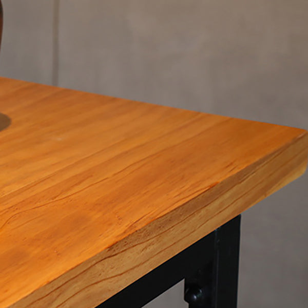 Wood Top Bar Counter Contemporary Bar Counter with Trestle Base in Black Clearhalo 'Bar Furniture' 'Bar Tables' 'bar_tables' 'furn' 'furn_bar_tables' 'Furniture' 'furniture_bar_tables' 'Kitchen & Dining Furniture' 4779765
