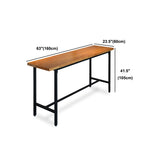 Wood Top Bar Counter Contemporary Bar Counter with Trestle Base in Black Clearhalo 'Bar Furniture' 'Bar Tables' 'bar_tables' 'furn' 'furn_bar_tables' 'Furniture' 'furniture_bar_tables' 'Kitchen & Dining Furniture' 4779773