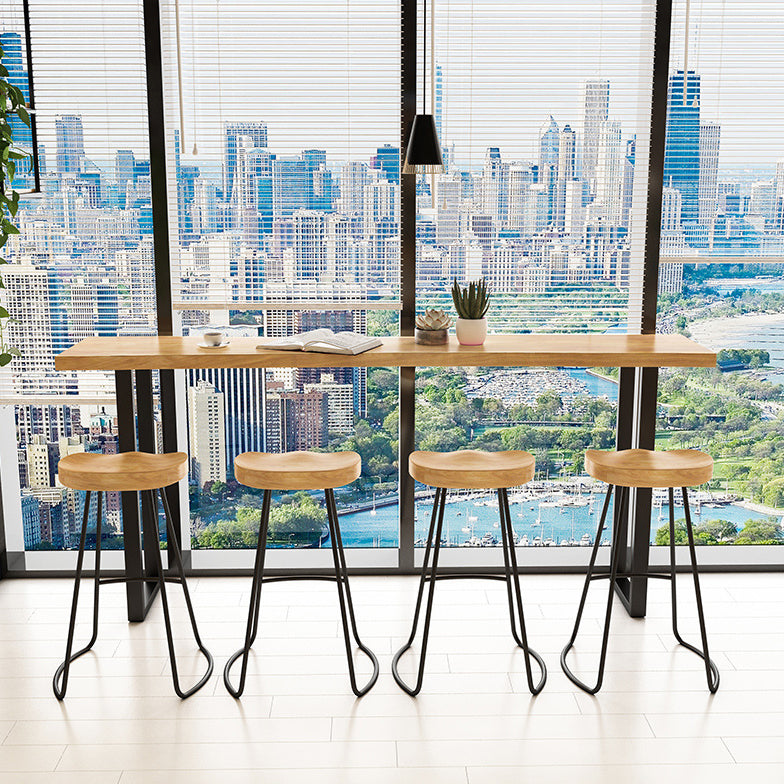 Solid Wood Bar Dining Table Traditional Luxury Rectangle Bar Table with Sled Base 47.2"L x 17.7"W x 41.3"H Clearhalo 'Bar Furniture' 'Bar Tables' 'bar_tables' 'Furniture' 'furniture_bar_tables' 'Kitchen & Dining Furniture' 4779782